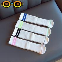 Hong Kong Childrens middle cylinder socks Girls Long Sox 2019 Summer thin Knees Half High Cylinder Football Long Socks