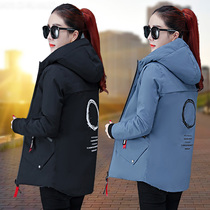 Double-sided wearing cotton-padded women 2021 new casual hooded down cotton padded Joker warm autumn winter short coat tide