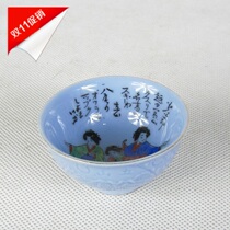 Japanese reflux tea props old objects porcelain Kutani three women bottom painting exquisite hand-drawn cup tea wine cup