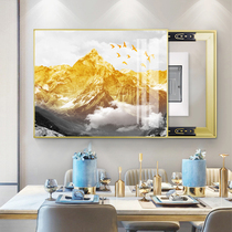 On the back of the patron Jinshan Feng Shui fortune free hole crystal porcelain painting blocking the main switch of the switch with meter box decorative painting