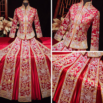 Panjin embroidered dragon and phoenix coat Xiuhe dress bride 2021 new summer Chinese wedding dress wedding dress thin Xiuhe woman