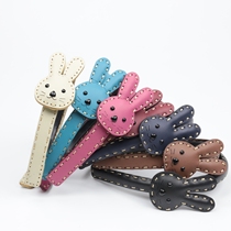 South Korea imported hair accessories Childrens headdress ingenuity imitation leather art texture exquisite jumper rabbit tooth comb hair band