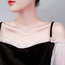 Small skirt fan pendant sterling silver shell necklace female choker White fritillary niche design Net Red Rose Gold Tide