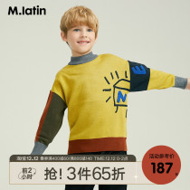 Maladin childrens clothing male toddler turtleneck sweater 2020 winter wear new thick warm color matching knit sweater