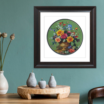 (Artisan Embroidery) pure hand embroidered living room decoration hanging painting < Fugui Ping An > Su embroidery real silk