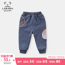 Rabi tree boys pants spring and autumn 2021 new childrens sports knitted pants thin baby baby casual pants