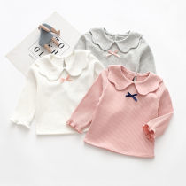 Girls base shirt 2021 Western autumn cotton outer wear baby coat doll collar inside with baby T-shirt long sleeve