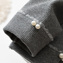 Girls bottom pants spring and autumn in the middle of the thick child wearing a body foreign and medium large child grey fall long pants slim fit