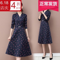 Temperament girl floral foreign style dress spring and autumn clothes 2019 new fashion high-end temperament Lady