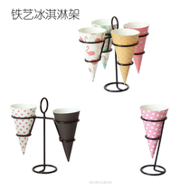 Wrought ice cream holder cone cone cone ice cream display stand flower shop supplies mini ice cream bouquet holder