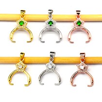 Niu nostril head cross hole Niu nose drop buckle universal buckle jade pendant buckle gourd buckle ball bead accessories fixed