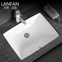 Ceramic LANFAN sink Built-in basin Basin basin Square household wash basin Wash basin basin sink