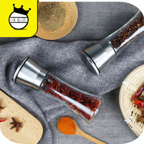 Black pepper grinder export quality stainless steel glass seasoning bottle kitchen manual granular powder moisture proof