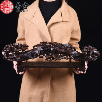 Looking for ancient ebony wood carving on the eyebrows wishful ornaments home decoration solid wood carving meaning office crafts