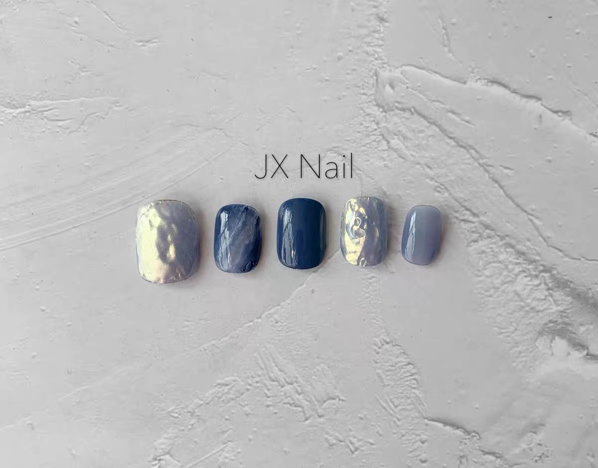 Baroque oil painting style manicure piece handmade phototherapy wearing nail false nail sticker INS wind hand-painted JX handmade manicure