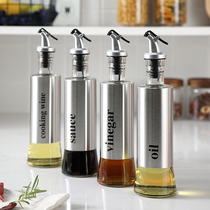 Glass stainless steel leak-proof oil pot vinegar pot sauce bottle vinegar bottle vinegar bottle oil bottle set household kitchen supplies