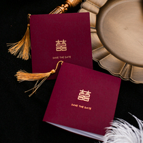 Golden tassel wedding invitation wedding invitation wedding candy box three-piece set wedding banquet invitation 2021 wedding invitation creative Red