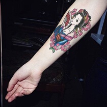 Day tying with wind art Tattoo Sticker with waterproof male and female lasting Beauty If cherry blossoming sexy floral arms tattooed 12 sheets
