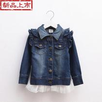 Small and medium clothes Girls denim jacket spring casual loose baby new fashion clothes short children f women 2 winter 13