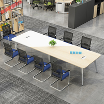 Simple modern color combination Small conference table Long table Strip table Training table Conference room conference table and chair combination
