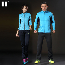 (thickened)single and double number long-sleeved badminton clothes for men and women lovers sports suit group purchase jacket thick windproof