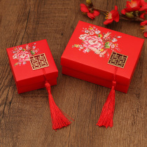 Wedding candy box Paper box Creative Chinese wedding tassel can be loaded with smoke candy box Wedding supplies candy box