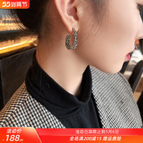 South Korea Earrings 2022 New Tide Womens Temperament Style Superior Atmosphere Pure Silver Harbor Wind Fashion Ear Nail