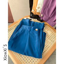 Xiao Xi Jia) God straight tube trousers 2021 new spring and summer wide legs hanging elastic waist casual suit pants children