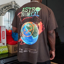 Travis Scott fortress night TS earth short sleeve loose FOG High Street Joker cotton men and women same T-shirt