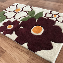 Hand Thickened acrylic rubber back purple flowers Carpet Ground Mat doormat