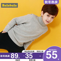 Balabala boys turtleneck sweater autumn winter midday childrens knitwear 2021 new childrens base shirt