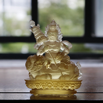 Zen Yue Ancient Law Glass Treasure Heavenly King Buddha Statue Home Buddhist Hall enshrines Tibetan tradition extra small portable offerings with Buddha statue ornaments