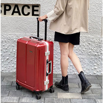 ~ Wine red suitcase wedding box bride dowry case female universal wheel suitcase suitcase