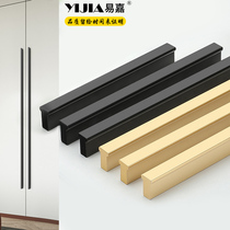 Yijia modern minimal gold long overall wardrobe pull hands black cabinet drawer cabinet door handle