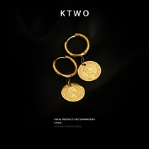 European and American style fashion new kgold Queen round earrings female simple niche earrings earrings ins tide cold wind