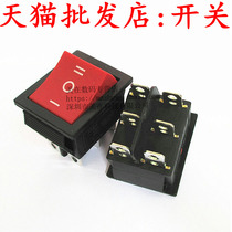 Boat-shaped rocker power button button switch KCD4 6-pin 3-speed solid red boat switch