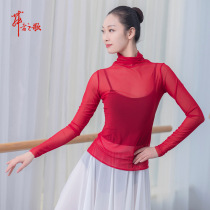 New ballet Dancing body tennis Dress Adult Female Ballet Dresses High Collar Long Sleeve Yoga Classical Yarn Clothes