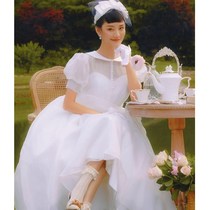 French light wedding dress Super fairy simple travel photo Hepburn thin forest 2121 New Bride wedding long dress Spring