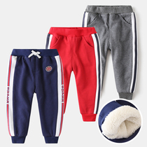 Childrens casual sports pants velvet thickened baby foreign style winter clothing new childrens clothing boys pants pants pure cotton tide