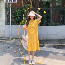 Summer womens dress 2020 New wave skirts Female Korean version loose short sleeves Dress Inins over kneecap Long dress