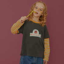 (Juice Series) TYAKASHAKIDS Takasha childrens long sleeve fake two pieces T-shirt base childrens T-shirt