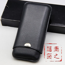 Original dress German imports Sillems cross anchor cigar cover portable cow leather black cigar sleeve E 593