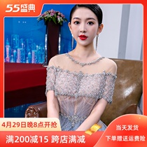 Champagne Bridesmaid Group Sisters Wear 2021 New Host Temperament Long choral dress Dress Girlfriends Elegant