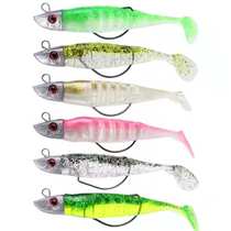 Fish type lead soft fish 10cm15 5G 13cm26g Luya bait crank hook T-tailed double color Soft Bait soft fish bass