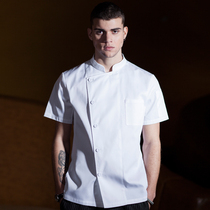 Domicai chef overalls Kitchen restaurant summer mens short sleeves thin breathable Chinese chefs clothing top white