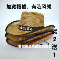 Mens sun protection big along the hat spring and summer mens straw hat West cowboy hat hat Beach Hat sun hat