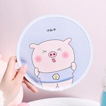  Cute cartoon summer group fan small fresh round fan Portable shrink folding cloth fan simple custom printed logo
