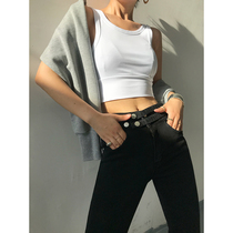 ACUP Europe and the United States Joker tight-fitting elastic sports vest women wearing open navel sleeveless inner set-top top tide tide