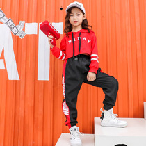 Kindergarten baby girl jazz dance costume spring and autumn clothes long sleeve hoodie sports street dance pants tide hiphop