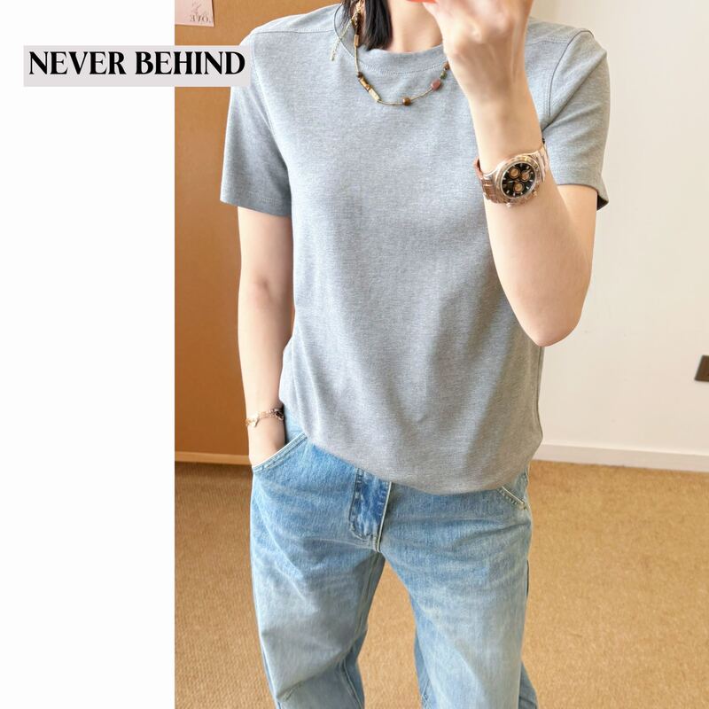 3.24 Never Behind Korean Style Versatile Short T-Shirt in Multiple Colors